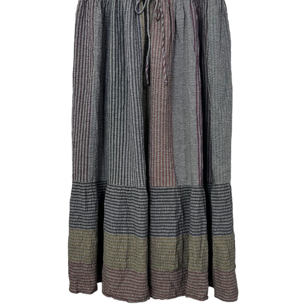 Sita Murt Striped Crepe Midi Dress Lightweight Comfy Cross Back BOHO Size Small - Picture 5 of 11